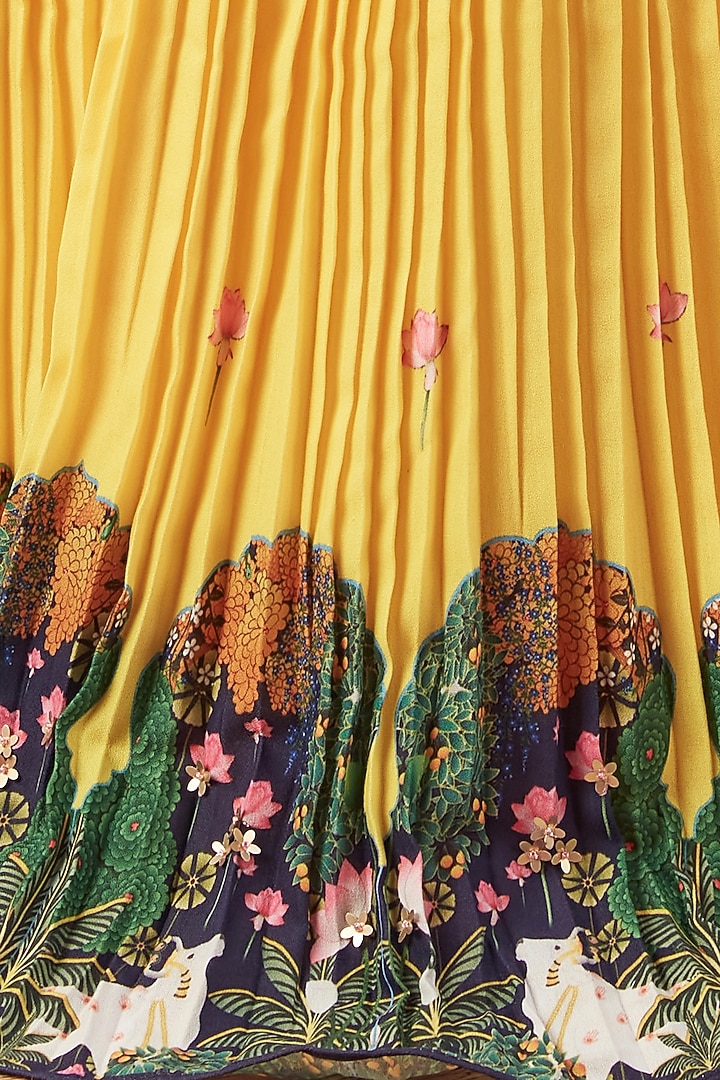 Yellow Cotton Jacket Dress For Girls by Vivedkids at Pernia's Pop Up Shop