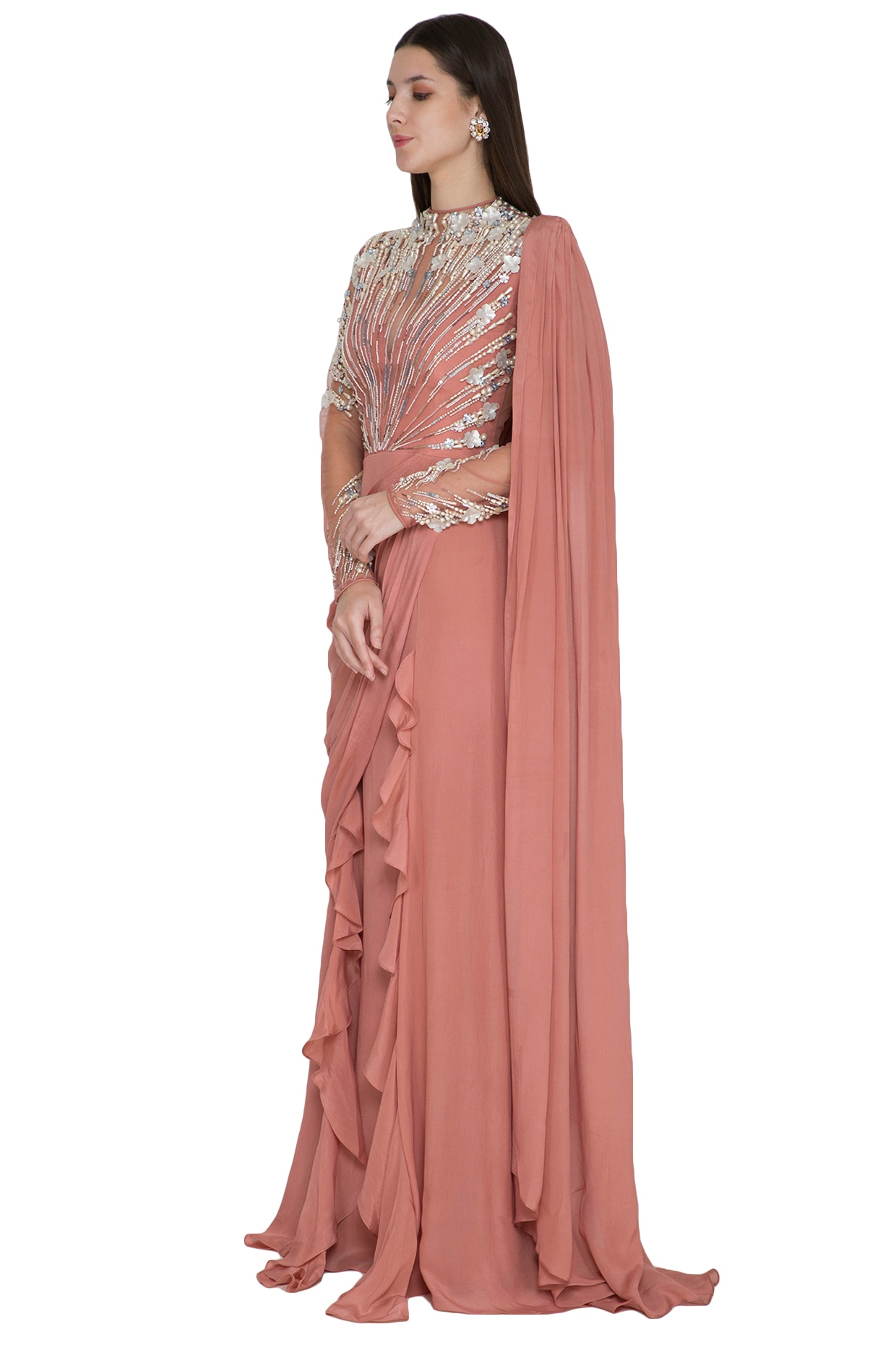 Georgette fone Designer Saree Gown at Rs 1995/piece in Mumbai | ID:  26791343333