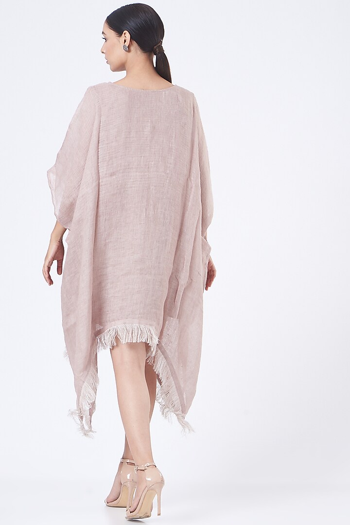 Blush Pink Linen & Cotton Kaftan by Vivir at Pernia's Pop Up Shop