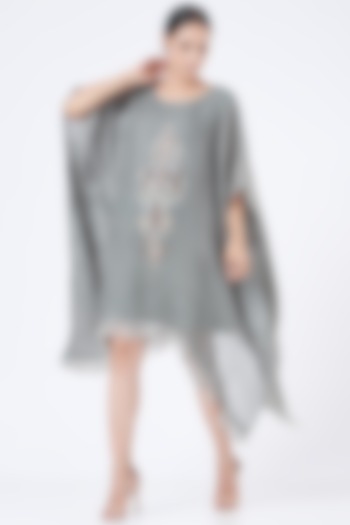 Grey Linen & Cotton Kaftan Dress by Vivir at Pernia's Pop Up Shop