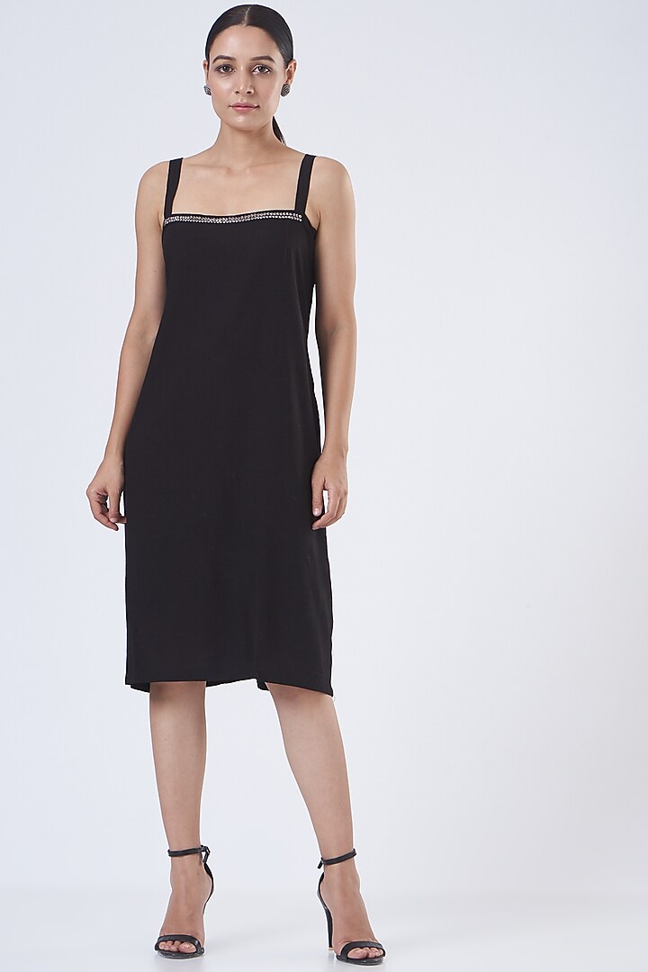 Black Linen Summer Dress with Shrug by Vivir at Pernia's Pop Up Shop