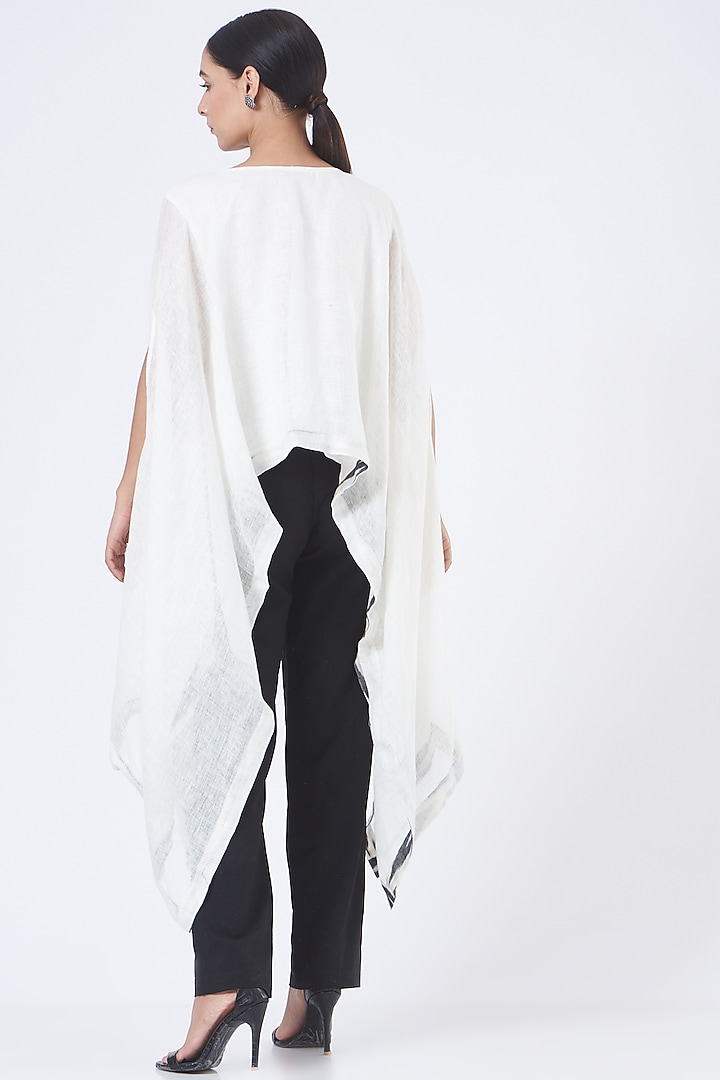 Off-White Linen Poncho Top by Vivir at Pernia's Pop Up Shop