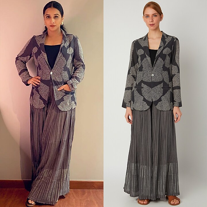 Grey Organic Cotton Jacket by Urvashi Kaur at Pernia's Pop Up Shop