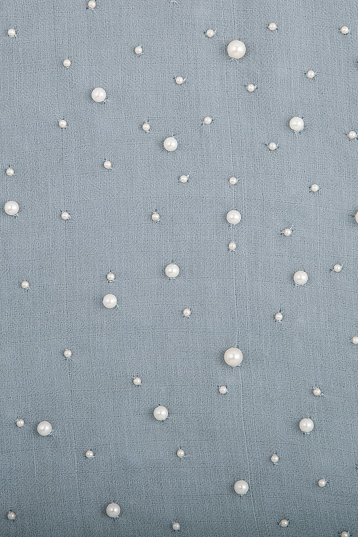 Light blue embroidered dyed stole by Vilasa at Pernia's Pop Up Shop