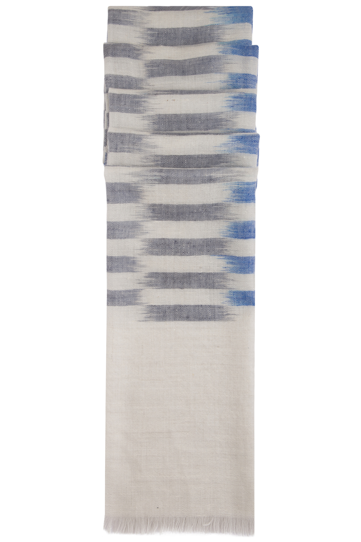 Blue Handwoven Geometric Ikkat Stole by Vilasa
