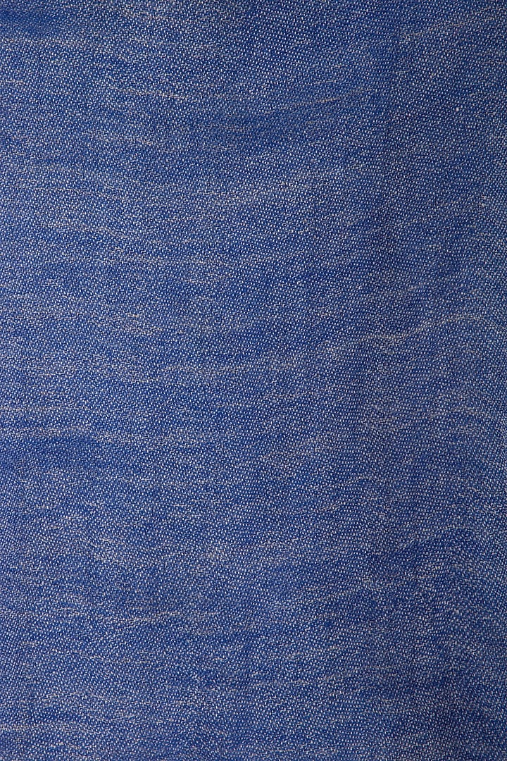 Blue Wool & Zari Reversible Stole by Vilasa at Pernia's Pop Up Shop