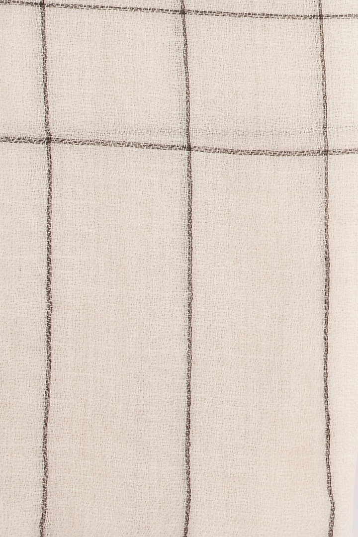 White handwoven checkered shawl by Vilasa at Pernia's Pop Up Shop