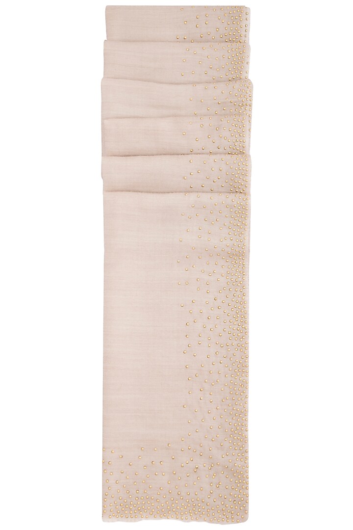 Off white embellished reversible stole by Vilasa at Pernia's Pop Up Shop