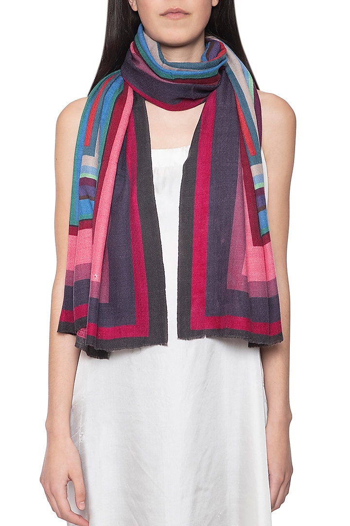Multicolour digital print stole by Vilasa at Pernia's Pop Up Shop