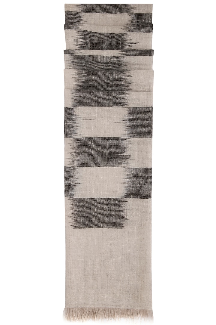 Black geometric hand woven stole by Vilasa at Pernia's Pop Up Shop