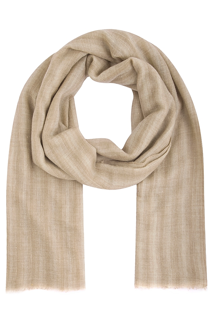 Light brown geometrical hand woven stole by Vilasa at Pernia's Pop Up Shop