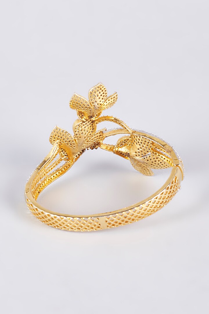 Two-Tone Finish Zircon Kada by Vivinia By Vidhi Mehra at Pernia's Pop Up Shop