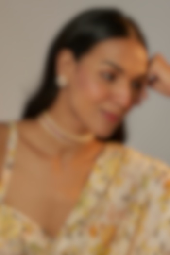 Gold Finish Red Kundan Polki & Red Stones Choker Necklace Set by Vivinia By Vidhi Mehra at Pernia's Pop Up Shop