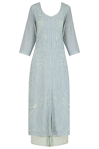 Virsa Floral Embroidered Yoke Cardigan