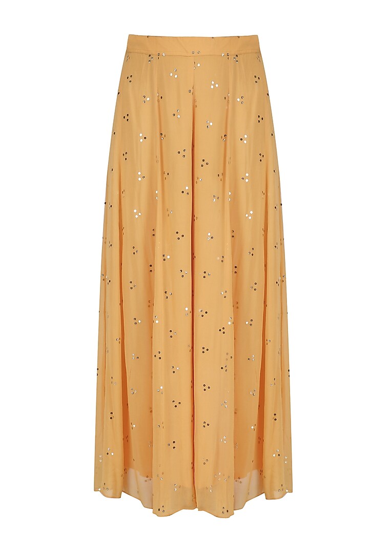 Orange zardozi embroidered kurta and palazzo pants set available only at Pernia's Pop Up Shop.
