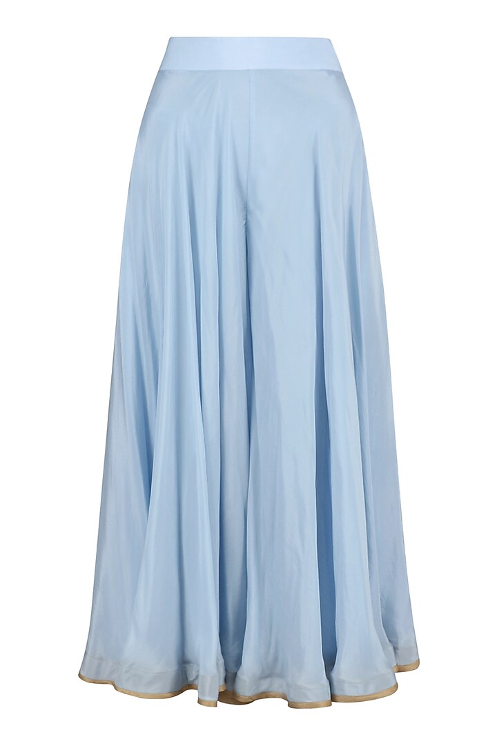 Blue embroidered short kurta with sharara pants set available only at Pernia's Pop Up Shop.
