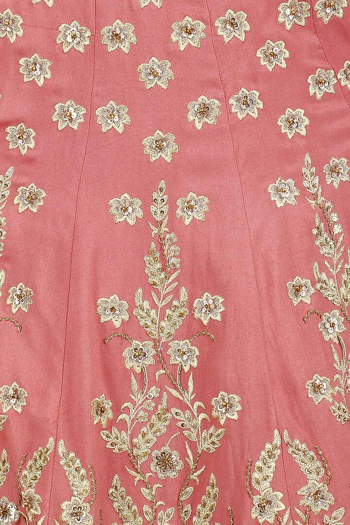 Old rose embroidered lehenga and cape set available only at Pernia's Pop Up Shop.