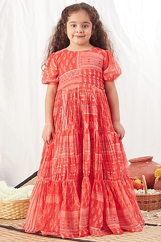 fitted lace wedding dress Block Printed Girl's Dress main image 0