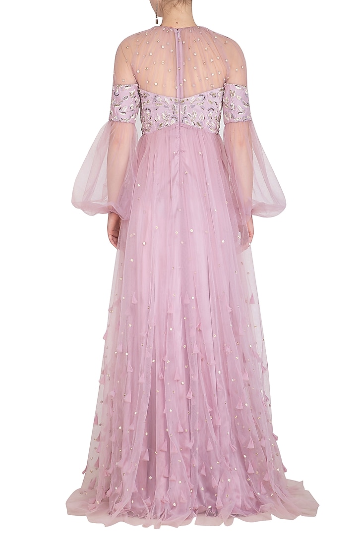 Lavender Flore Blot Embroidered Wedding Gown by Vivek Patel at Pernia's Pop Up Shop