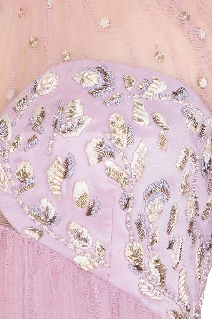 Lavender Flore Blot Embroidered Wedding Gown by Vivek Patel at Pernia's Pop Up Shop