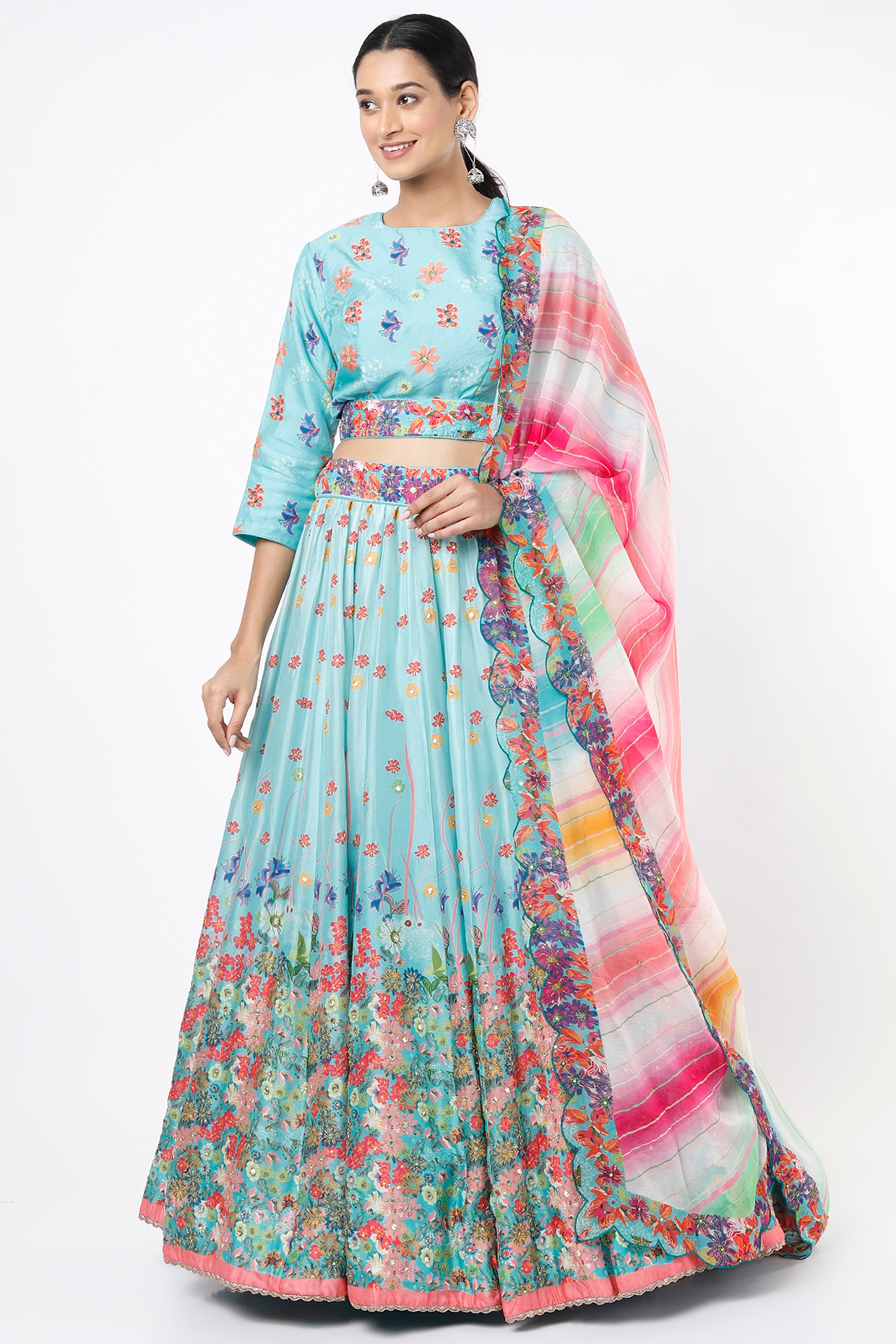 Vasansi Jaipur Pink Georgette Lehenga Online | Fashion for sale in Jaipur,  Rajasthan | Sheryna.in Mobile - 468885
