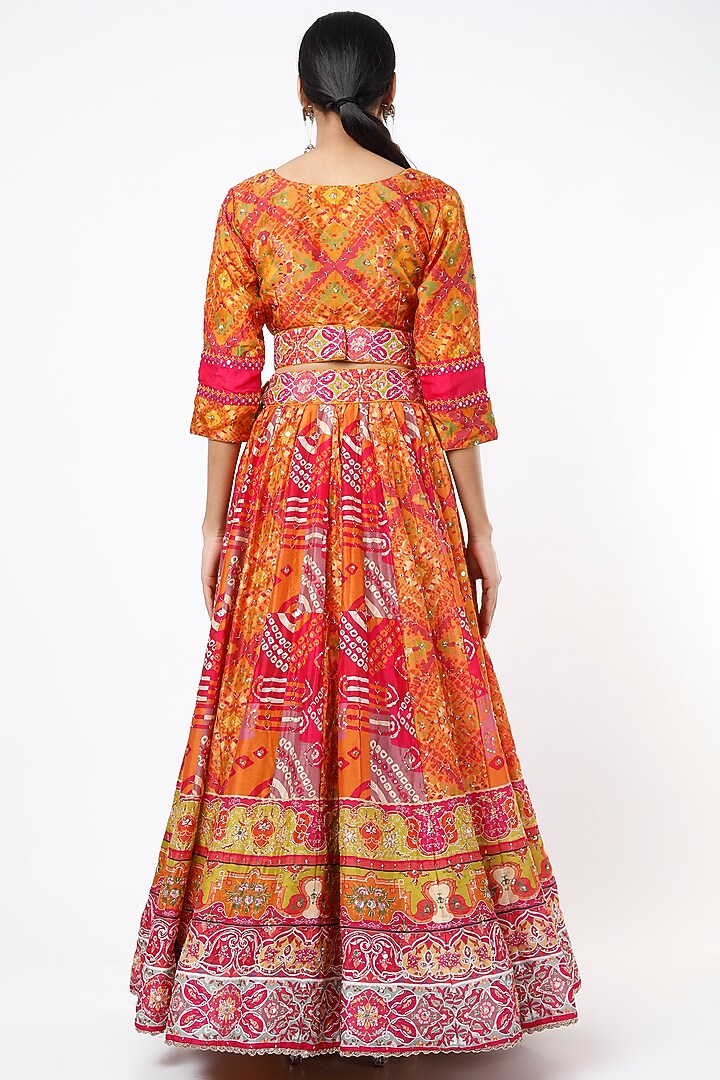 Mustard Silk Gota Patti Embroidered Lehenga Set by Vasansi Jaipur at Pernia's Pop Up Shop