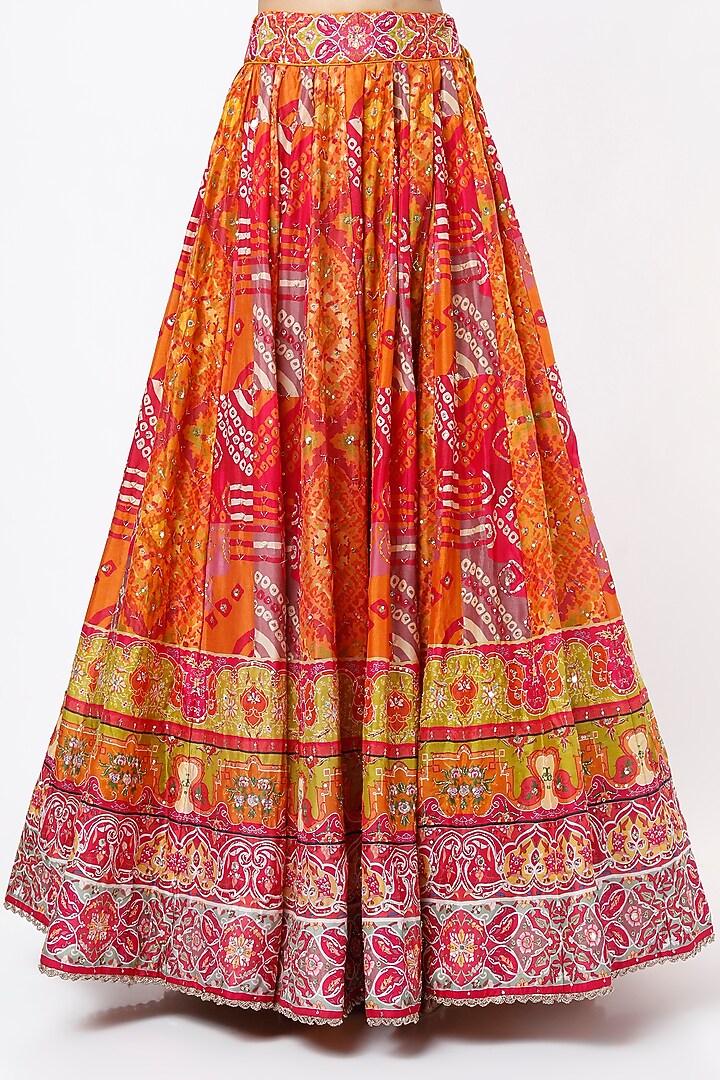 Mustard Silk Gota Patti Embroidered Lehenga Set by Vasansi Jaipur at Pernia's Pop Up Shop