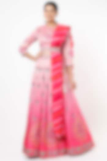 Pink Embroidered Lehenga Set by Vasansi Jaipur