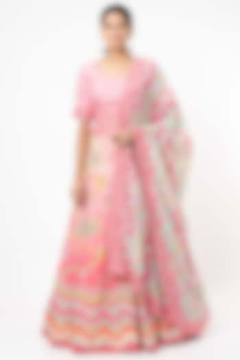 Baby Pink Embroidered Lehenga Set by Vasansi Jaipur
