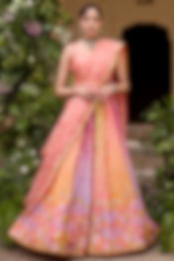 Multi-Colored Vasansi Silk Gota Patti Work Wedding Lehenga Set by Vasansi Jaipur at Pernia's Pop Up Shop