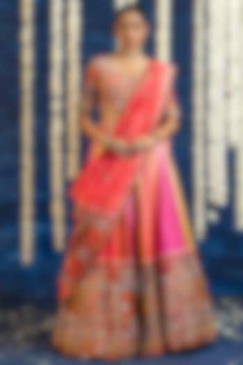 Multi-Colored Vasansi Silk Gota Work Wedding Lehenga Set by Vasansi Jaipur at Pernia's Pop Up Shop