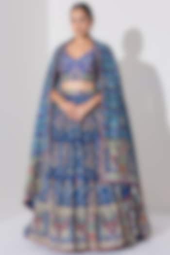 Blue Vasansi Silk Cutdana Embroidered Wedding Lehenga Set by Vasansi Jaipur at Pernia's Pop Up Shop