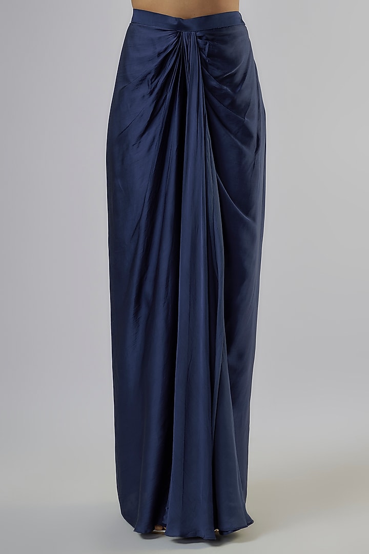 Navy Blue Silk Abstract Embroidered Jacket Set by Vikram Phadnis at Pernia's Pop Up Shop