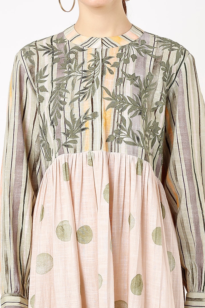 Multi-Coloured Embroidered Mini Vacation Dress by Vikram Phadnis at Pernia's Pop Up Shop
