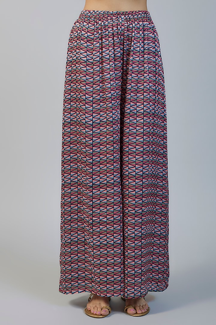 Multi-Colored Modal Satin Thread Embroidered & Tropical Printed Co-Ord Set by Vikram Phadnis at Pernia's Pop Up Shop