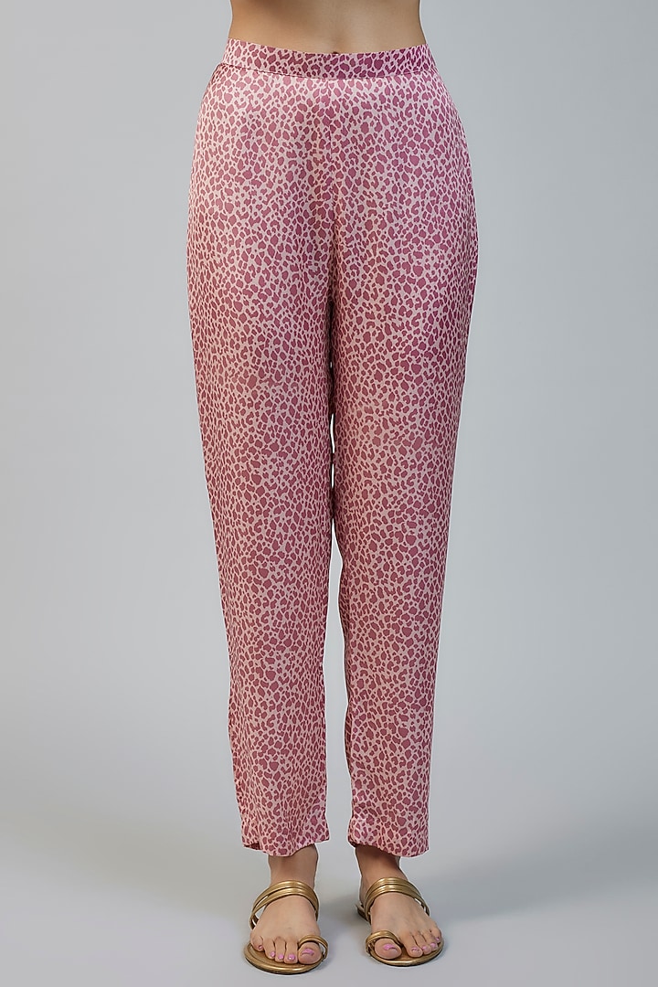 Pink Modal Satin Printed Co-Ord Set by Vikram Phadnis at Pernia's Pop Up Shop