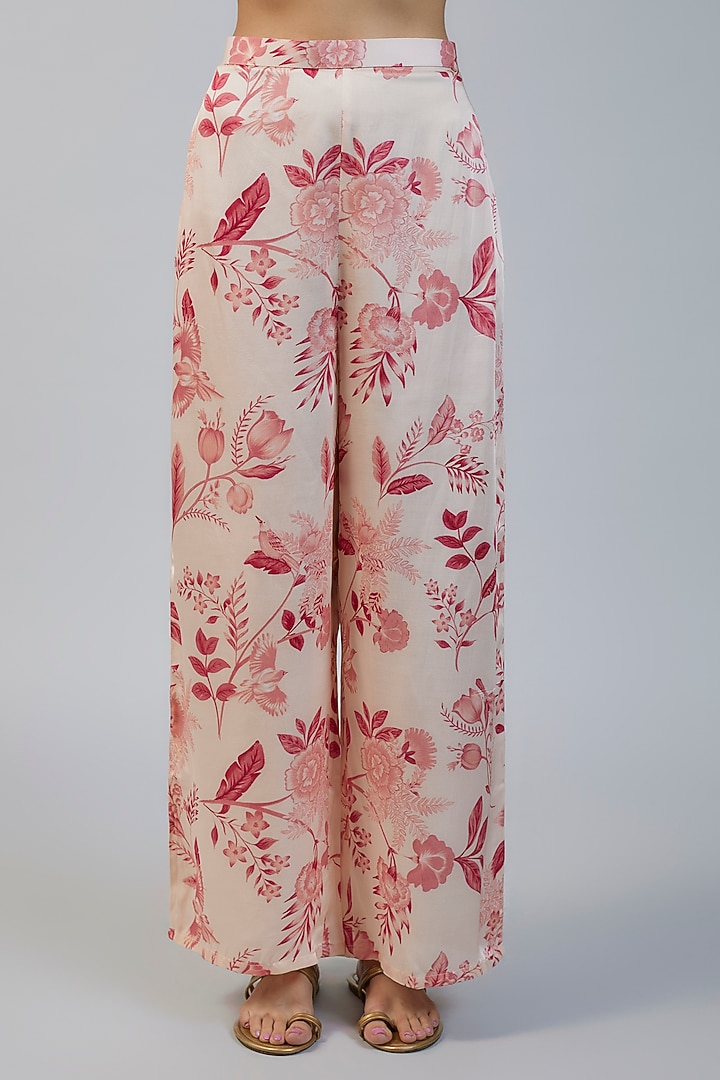 Coral Georgette Boota Work Cape Set by Vikram Phadnis at Pernia's Pop Up Shop