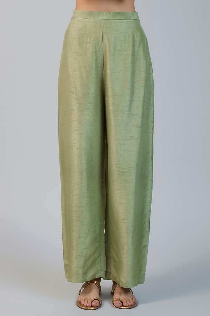 Sage Green Mirror Embroidered Kurta Set by Vikram Phadnis at Pernia's Pop Up Shop