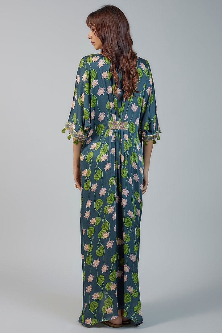 Multi-Colored Modal Geometric Printed Kaftan Vacation Dress by Vikram Phadnis at Pernia's Pop Up Shop
