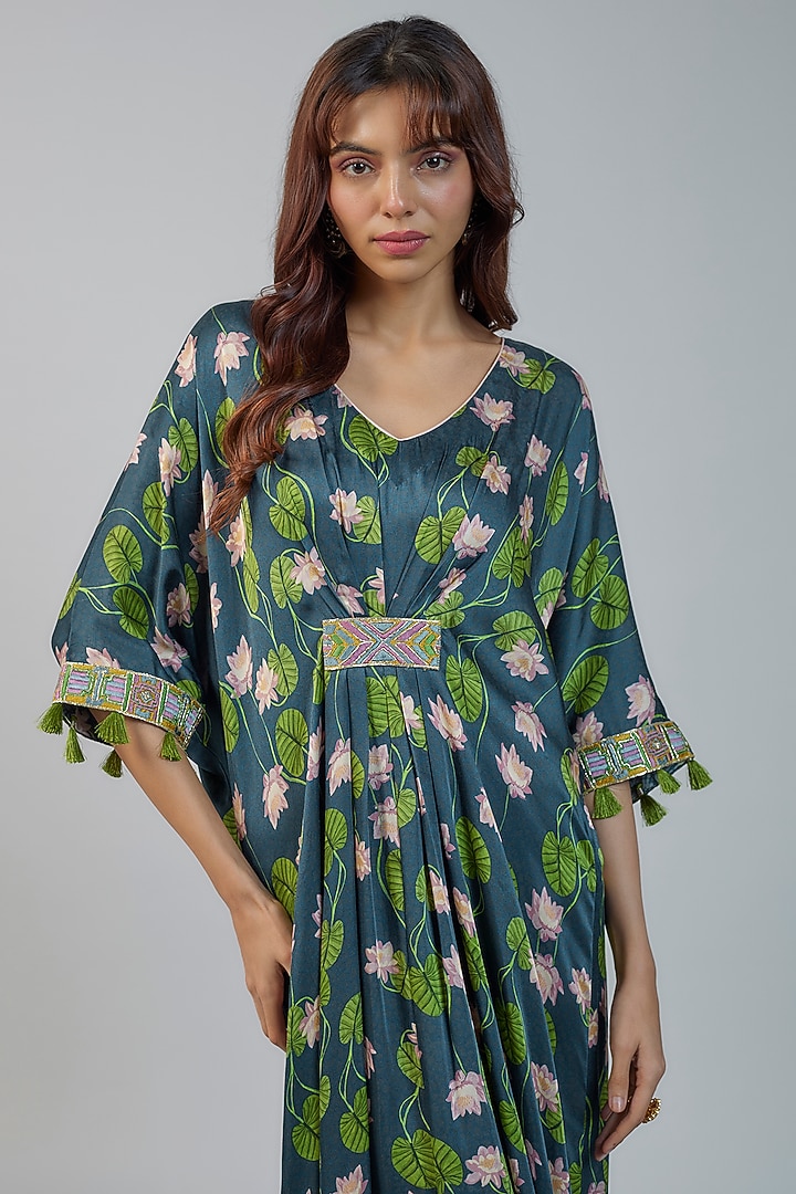 Multi-Colored Modal Geometric Printed Kaftan Vacation Dress by Vikram Phadnis at Pernia's Pop Up Shop