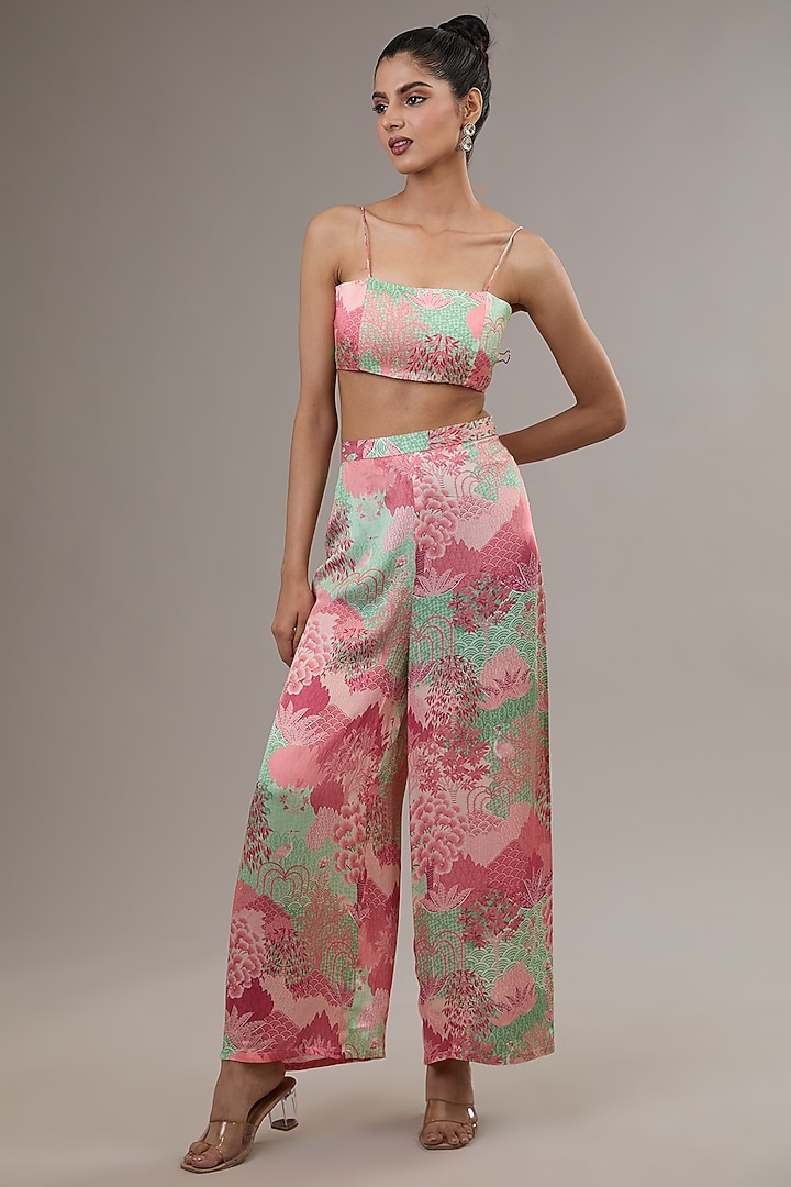 Sage Georgette Embroidered Poncho Cape Set by Vikram Phadnis at Pernia's Pop Up Shop