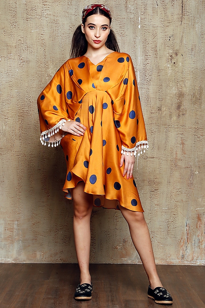 Rust Printed Summer Dress by Vikram Phadnis at Pernia's Pop Up Shop