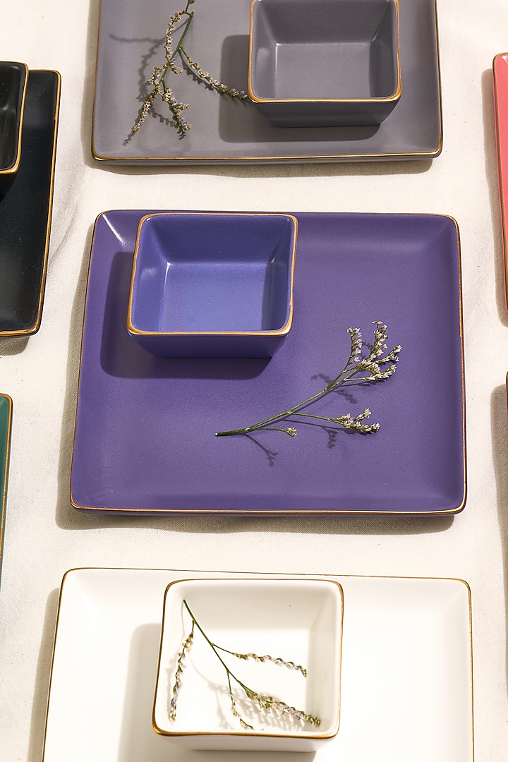 Multi-Colored Porcelain Matte Plates & Bowls by Vola at Pernia's Pop Up Shop