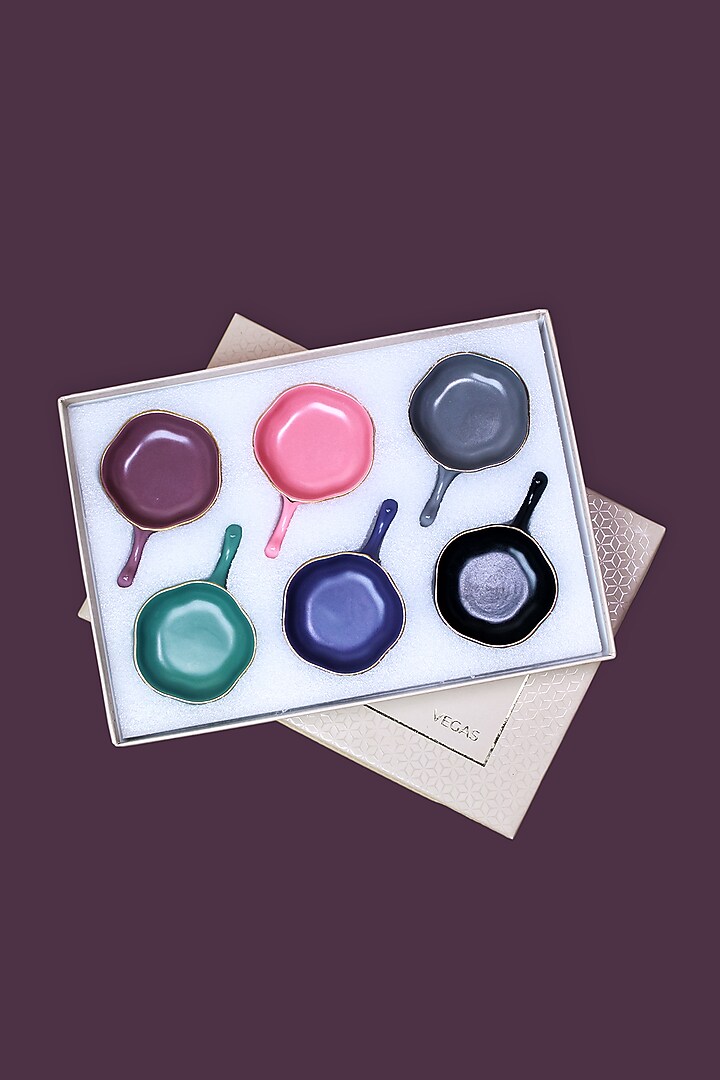 Multi-Colored Porcelain Bowls (Set Of 6) by Vola at Pernia's Pop Up Shop