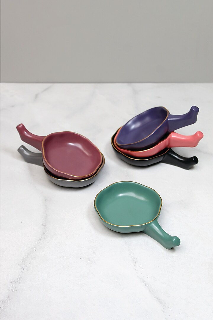 Multi-Colored Porcelain Bowls (Set Of 6) by Vola at Pernia's Pop Up Shop