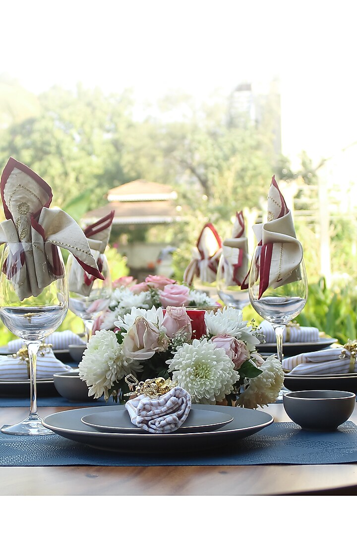 Grey Matte Porcelain Dinner (Set Of 21) by Vola at Pernia's Pop Up Shop