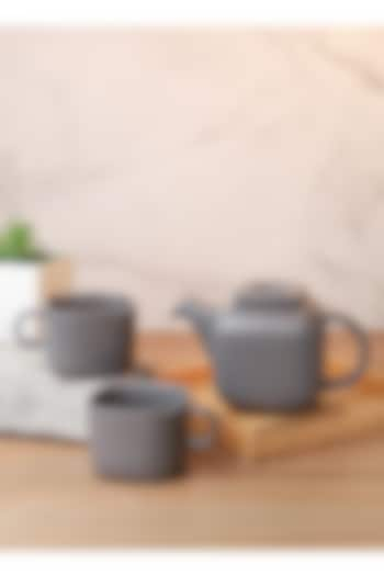 Grey Porcelain Tea-Pot With Cups (Set Of 3) by Vola at Pernia's Pop Up Shop