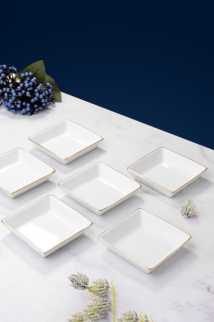 White Porcelain Bowls (Set Of 6) by Vola at Pernia's Pop Up Shop