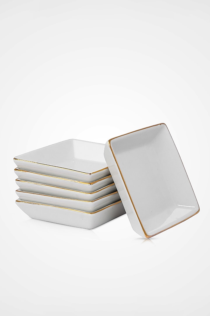 White Porcelain Bowls (Set Of 6) by Vola at Pernia's Pop Up Shop