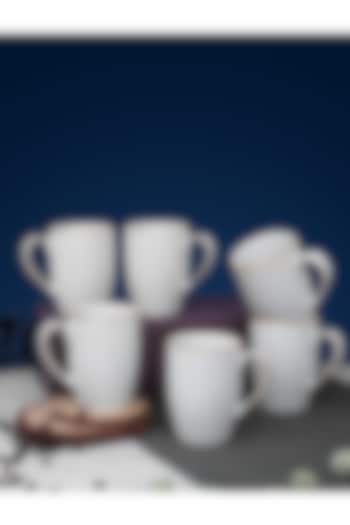 White Porcelain Mugs -230ml each (Set Of 6) by Vola